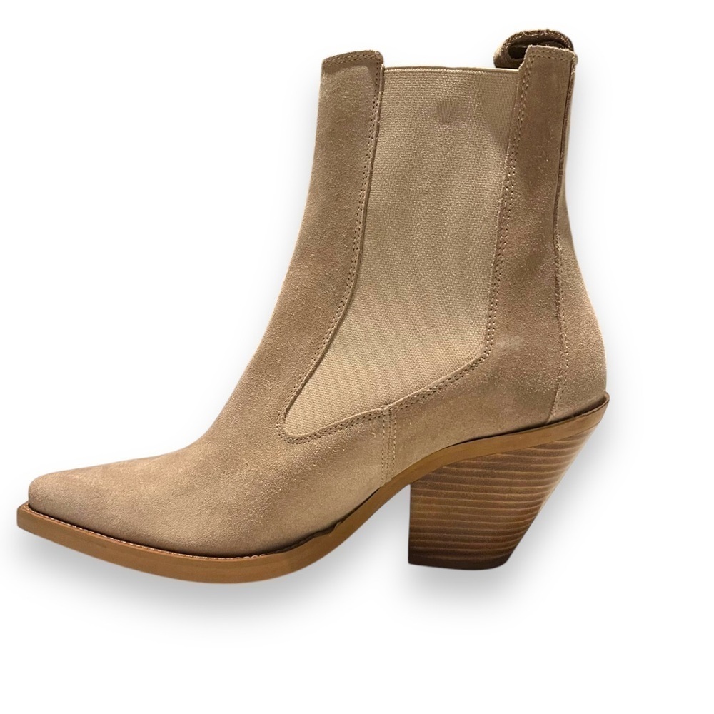 Toral Revolve Suede Ankle Booties Size 40 Western Beige Excellent Condition